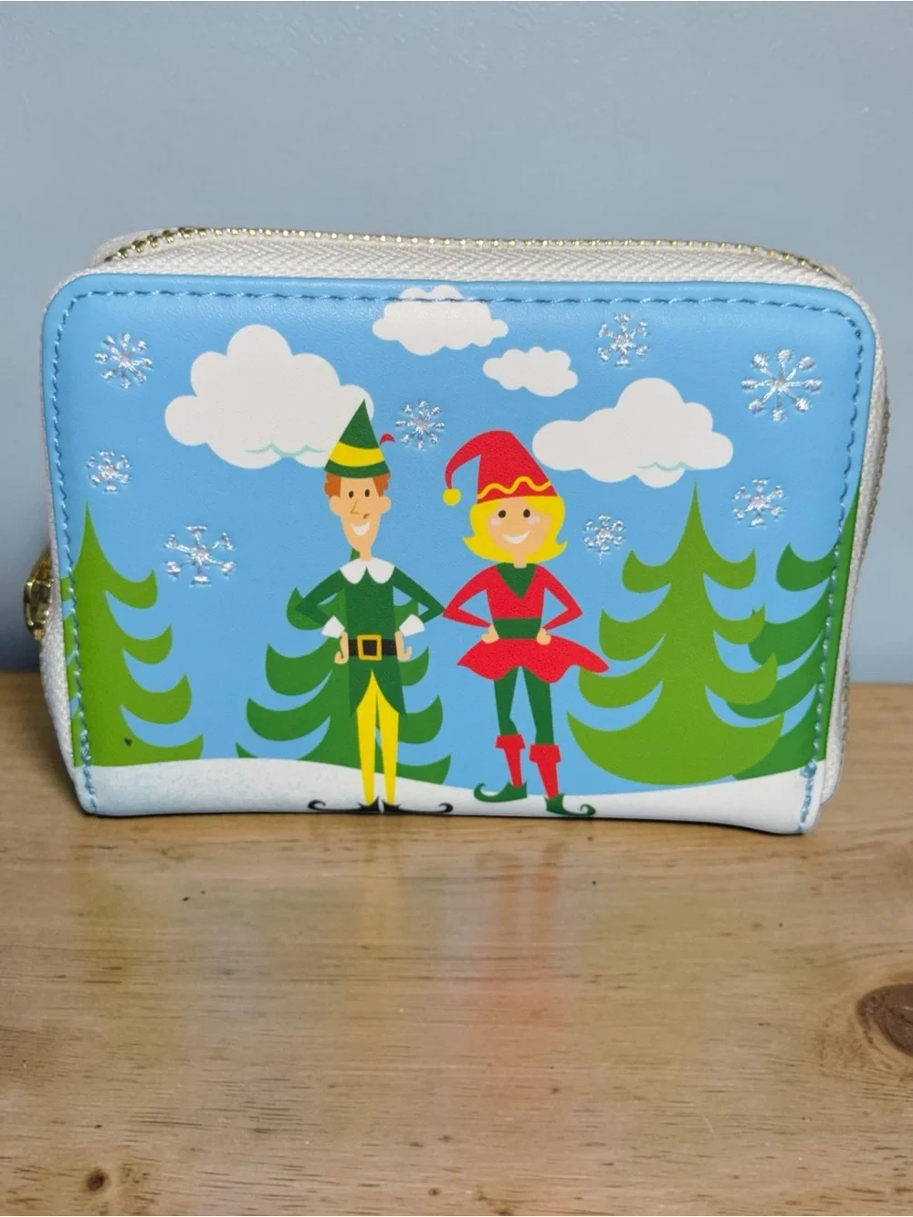 Loungefly Buddy the Elf and Winter Forest Animal Friends Zip Wallet